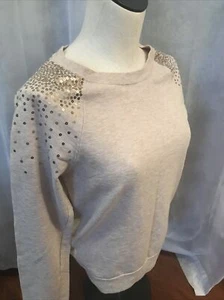 Faded Glory Woman’s XS 0-2 Pullover Sweater Oatmeal Brown Lightweight Sequins - Picture 1 of 14
