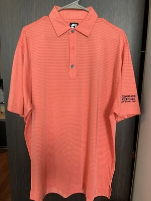 FJ FootJoy Golf Polo Shirt Salmon/Orange Excellent Condition Men’s Size Large L - Image 1 of 4