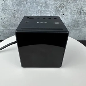 Sony ICF-C1 FM / AM Cube Black Alarm Clock Radio LCD Display - Tested & Works! - Picture 1 of 10