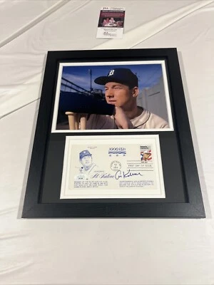 Al Kaline HOF Tigers Signed 1984 First Day Cover FDC 12x15 Framed AUTO JSA COA - Image 1 of 4