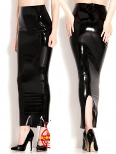 Latex gummi long skirt Black Latex 100% Rubber Long Hobble Skirt - Picture 1 of 5