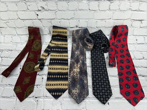 VTG Lot Of 5 Mens Neck Tie All Silk Valerie Garage Barbara Blank Hayes Halston - Picture 1 of 7