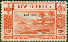New Hebrides 1938 20c Scarlet SGD8 Fine MNH