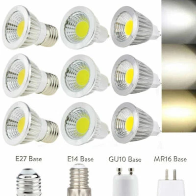 85-265V 110V 220V Dimmable MR16/GU10/E27/6W/9W/12W/LED COB-C Spot Light Bulbs  - Image 1 of 4