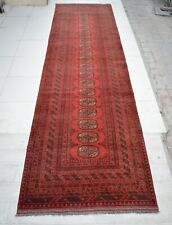 3'4 x 11'10 Handmade vintage afghan tribal high quality turkmen tekke runner rug