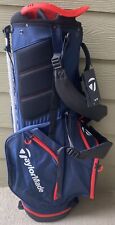 TaylorMade 2023 Pro Stand Carry 8-Way Golf Bag Navy/Red w/ Rain Hoo