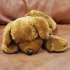 14 inch Brown Dog On Belly Stuffed Animal Plush Toy No Tags