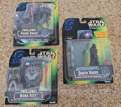 Star Wars Green Card Boba Fett, Probe Droid Deluxe Vader Power FX Cover