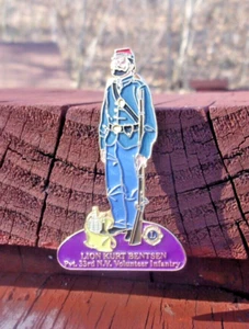 Lions Club Pin - Lion Kurt Bentsen - Pvt. 33rd N.Y. Volunteer Infantry - Picture 1 of 3