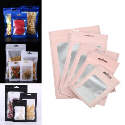 20x Small Clear Window Plastic Bags Baggy Grip Self Seal Resealable Matte Pouch - Image 1 of 4