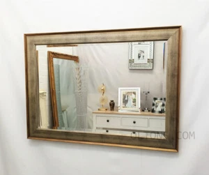 Antique Silver Gold Classic Wood Frame Wall Mirror Bevelled 106x76cm (42x30inch) - Picture 1 of 9