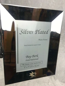 Bey Berk SJ Sharks silver plated 5x7 photo frame hand polished  NIB New RARE - Picture 1 of 7