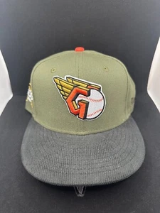 Cleveland Guardians New Era Fitted Hat Cap All Star 7 1/2 Black Olive Indians - Picture 1 of 4