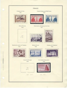 FRANCE  "ALBUM PAGE VARIOUS  ISSUES"  FROM  1951-52 CV$+ (FR247)* - Picture 1 of 2