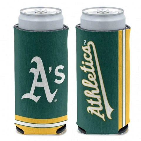 Oakland Athletics 12oz Slim Can Cooler [NEW] MLB Beer Seltzer Coozie Claw Holder Cover