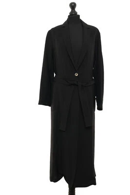 Antonelli Women's Summer Coat Fatima 38 Black Long Light Belt + Viscose NEW - Image 1 of 4