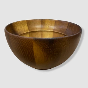 $30 Nambe Brown Acacia Skye Wood All-Purpose Snack Salad Appetizer Party Bowl - Picture 1 of 6