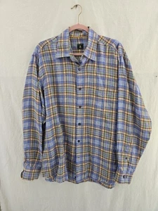 Robert Talbott Purple Blue Orange Plaid Linen L Sleeve Shirt.  Mens Sz Large - Picture 1 of 9