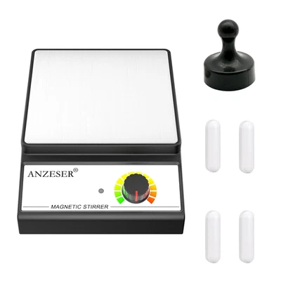 ANZESER Magnetic Stirrer with 4 Stir Bars, Stir Plate with Stir Bar Retriever, 3000Ml Ma