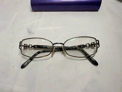 Женская оправа для очков Tura Mod.527 черная серебристая с полным ободком прямоугольная - Изображение 1 из 4