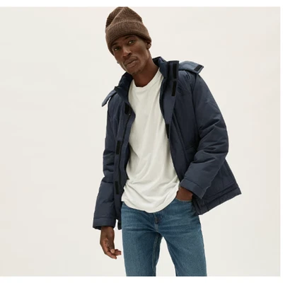 Abrigo Parka Corto Everlane Para Hombres The Renew Pequeño India Tinta Azul Nuevo con Etiquetas DEFECTUOSO Foto 1 de 4