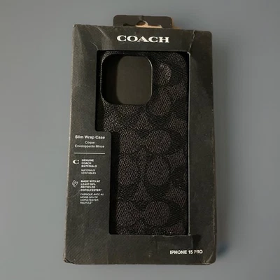 Coach iPhone 15 Pro Slim Wrap Case Signature C Canvas Charcoal - Image 1 of 4