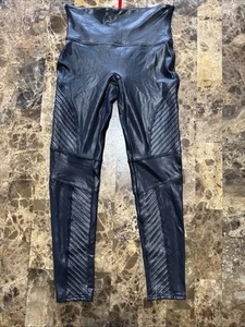 Spanxs Women’s Black Faux Leather  Leggings Size Medium - Picture 1 of 6