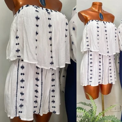 Темно-синий и белый узор с плеча Детский комбинезон размер большой - Изображение 1 из 4