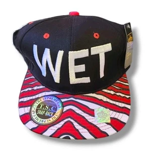 Supreme WET Snapback Hat Black Red White Stripe Brim Cap New with Tags - Picture 1 of 5