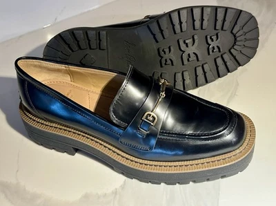 Mocasín Sam Edelman Laurs para mujer EE. UU. 9 negro charol con tacos zapatos sin cordones Foto 1 de 4