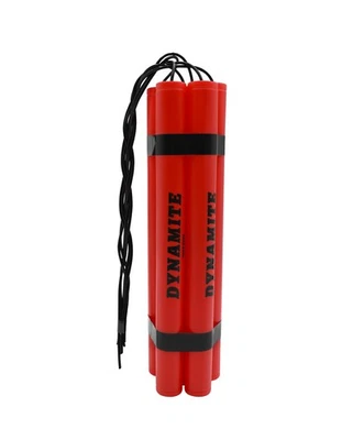 Fake Dynamite Prop Red TNT 6 Stick Bundle Plastic Prank Gag Pretend Bomb Pack - Image 1 of 4