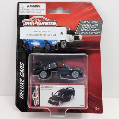 Majorette Deluxe Mercedes-Benz 190 E 2.5 16 Evolution II Black 1:64 Die-Cast - Image 1 of 4