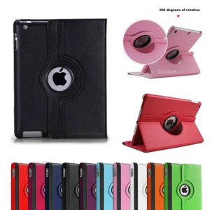 For iPad 2 3 4 5 6 7 8 9 10th 11 A16 Gen Air Pro Rotate Case Smart Leather Cover - Picture 1 of 13