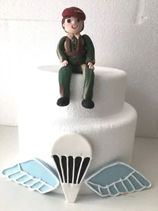 DECORACIÓN DE PARACAÍDAS DEL EJÉRCITO HOMBRE/MUJER comestible - Imagen 1 de 3
