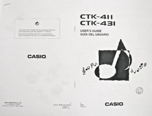 Casio CTK-431 and CTK-411 Electronic Piano Keyboard User's Owner's Manual Book. - Picture 1 of 1