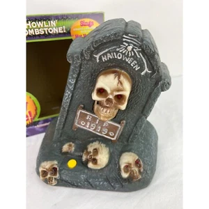 Howlin' Tombstone Animated Singing Shull Halloween Decor With Lights & Moving Mo - Picture 1 of 6
