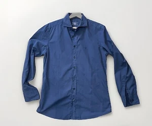 Mens Hackett Shirt Medium Blue Slim Fit Poplin Cotton London Mayfair - Picture 1 of 11