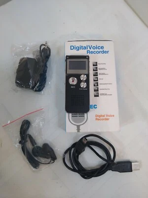 Digital Voice Recorder (8GB) w/ Built-in Microphone Speaker, Audio MP3 Player Foto 1 de 4