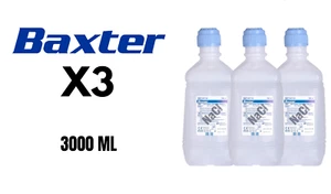 Baxter Sterile 0.9% Sodium Chloride Saline for Irrigation, 1000ml, x3 Bottles - Picture 1 of 4