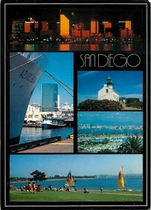 Postal San Diego Skyline Azure Seas One Columbia Place Bay California - Imagen 1 de 2
