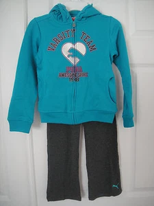 PUMA NWT 2PC Track Suit Sweat Shirt Top Jacket Hoodie Pants Warm Up 48 2 3 4 5 6 - Picture 1 of 8