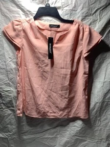 Allegra K Womans Silky Top Small Pink - Picture 1 of 2