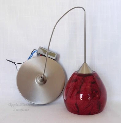 BESA ОСВЕЩЕНИЕ ~ 1XP-5605MA-SN ~ НИЗКОГО НАПРЯЖЕНИЯ TAY TAY ПОДВЕСКА ~ МАГМА СТЕКЛА ~ SAT НИКЕЛЬ - Изображение 1 из 4