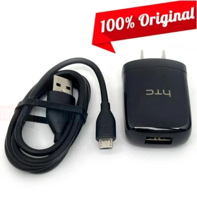 Original HTC Charger Micro-USB Data Cable Kit for Desire 200/300/400/500/600/700 - Image 1 of 4