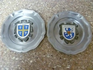 TWO VINTAGE GERMAN, HEAVY RIEN ZINN PEWTER CHARGERS. For 'LANDKRIES' 'St WENDEL' - Picture 1 of 8