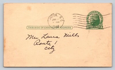 c1944 US Postal Card 1c CANTON Public Library OVERDUE Book Notice - Image 1 of 3