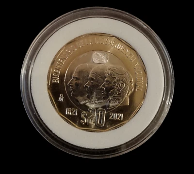  MEXICO 20 PESOS COIN MONEDAS 2021 BICENTENARIO INDEPENDENCIA NACIONAL  - Image 1 of 3