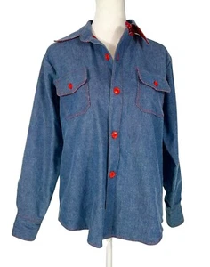 VINTAGE BANDANA LINED DENIM JACKET GORPCORE HIPPIE QUILT MOD COUNTRY WESTERN - Picture 1 of 8