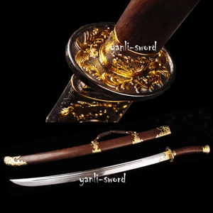 Espada China Fénix Dinastía Qing Cola de Buey Dao Plegable Acero Palo de Rosa Mango - Imagen 1 de 12