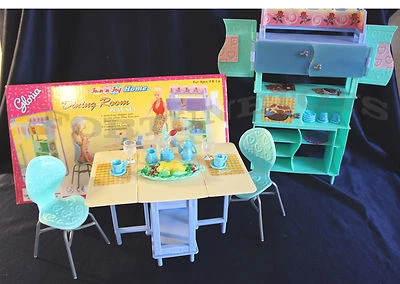 GLORIA Join n Joy Home Dining Room DOLLHOUSE FURNITURE SIZE Plates Table PLAY SET